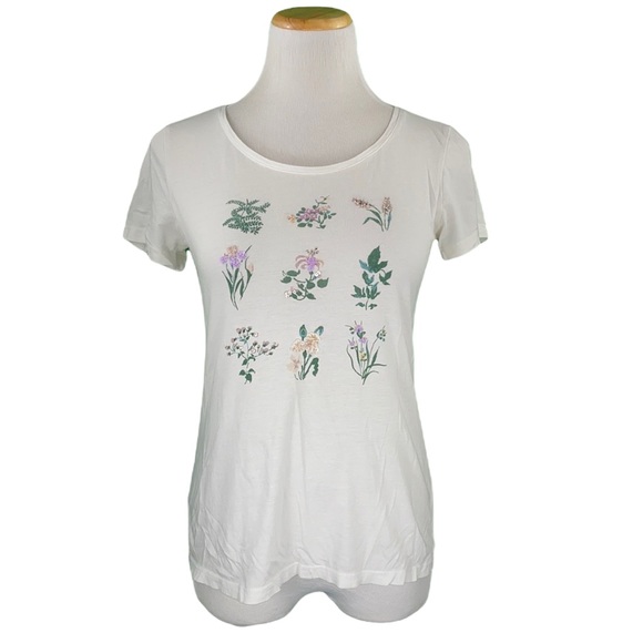 Ann Taylor Factory White Sequin Floral 